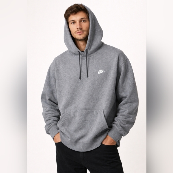 Nike Other - Nike Hoodie XXL Gray Pullover Fleece Sweatshirt Swoosh Logo